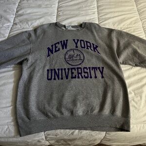 Gray NYU sweatshirt